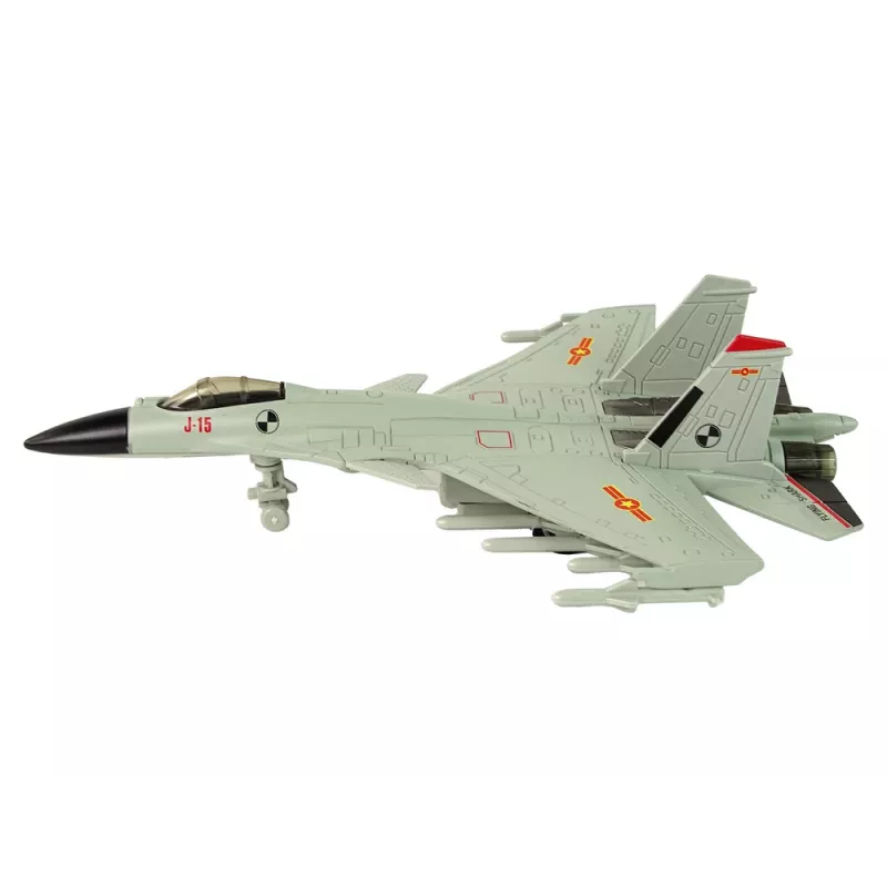 LEAN TOYS 15410 Avión de combate con propulsión por fricción gris 1:72