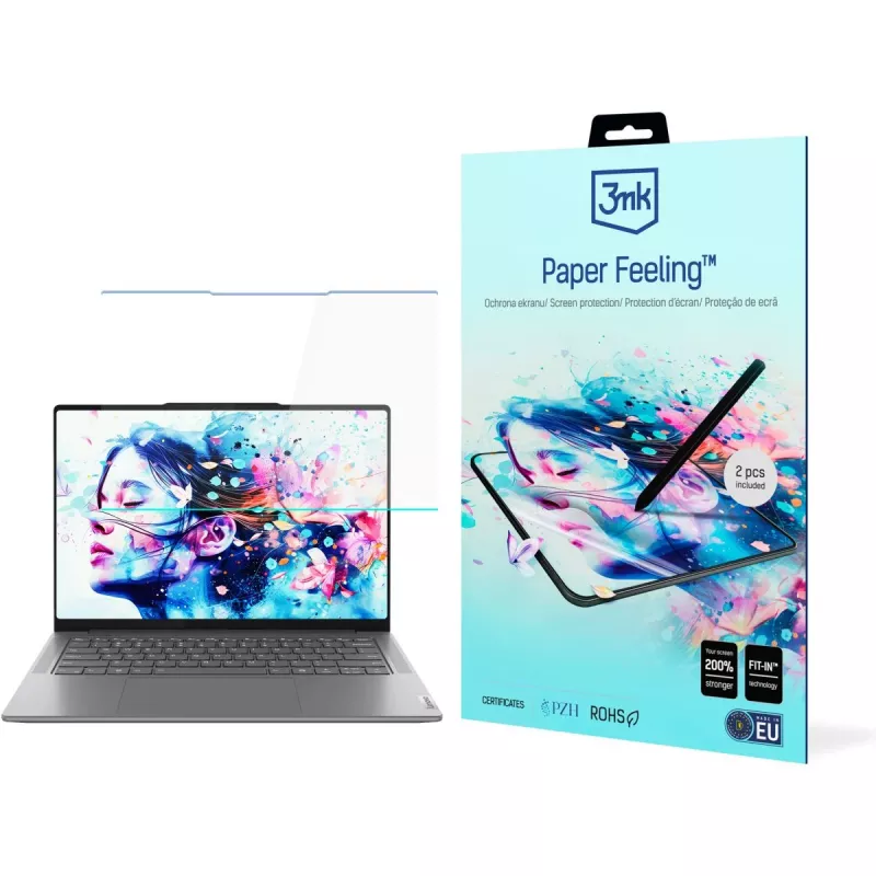 3MK PROTECTION Lenovo Yoga Pro 7 14AHP9 Paper Feeling Lámina protectora de pantalla - film PET mate, antirreflejo, resistente a arañazos, optimizado para stylus