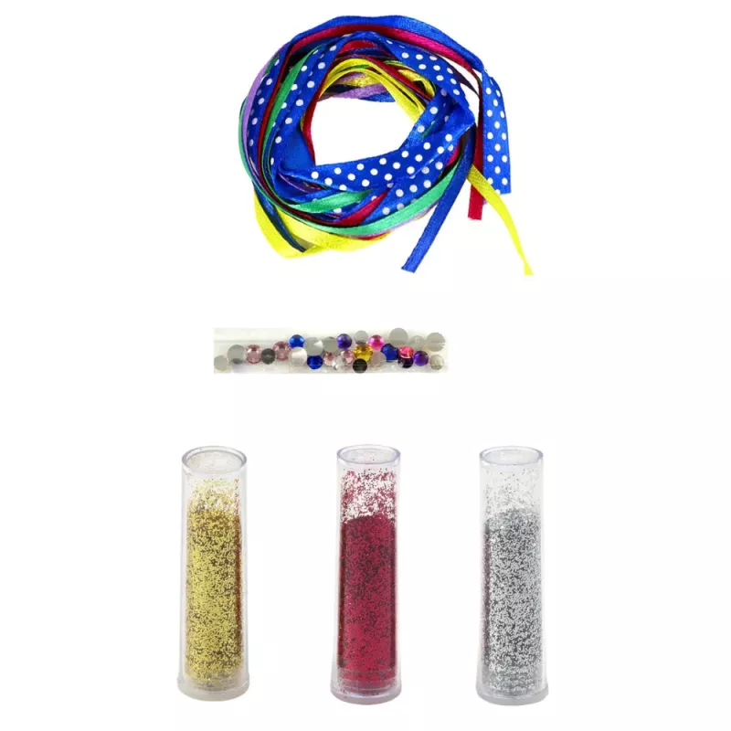 LEAN TOYS Set de manualidades de pulseras de brillo DIY, 10 pulseras, a partir de 6 años