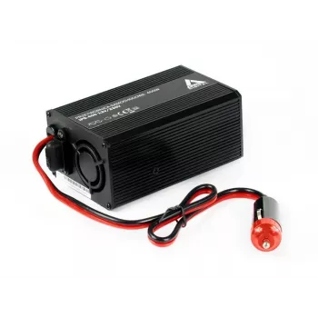 AZO Digital IPS-400 Inversor 400W 12V DC a 230V AC con onda sinusoidal modificada, toma Schuko, bornes de batería y conector de mechero
