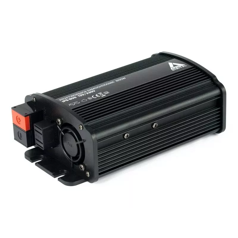 AZO Digital IPS-800U Inversor 800W 12V a 230V de onda sinusoidal modificada con USB
