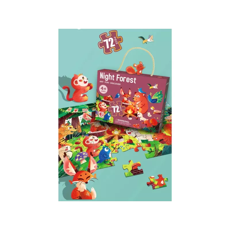 LEAN TOYS Animales del bosque puzzle infantil de 72 piezas