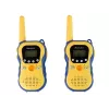 LEAN TOYS Walkie-talkies para niños amarillos - Set de radiotransmisores PMR446 con 8 canales, hasta 3 km de alcance, LCD iluminado, linterna, VOX, clip de cinturón - 2 unidades