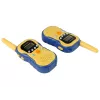LEAN TOYS Walkie-talkies para niños amarillos - Set de radiotransmisores PMR446 con 8 canales, hasta 3 km de alcance, LCD iluminado, linterna, VOX, clip de cinturón - 2 unidades