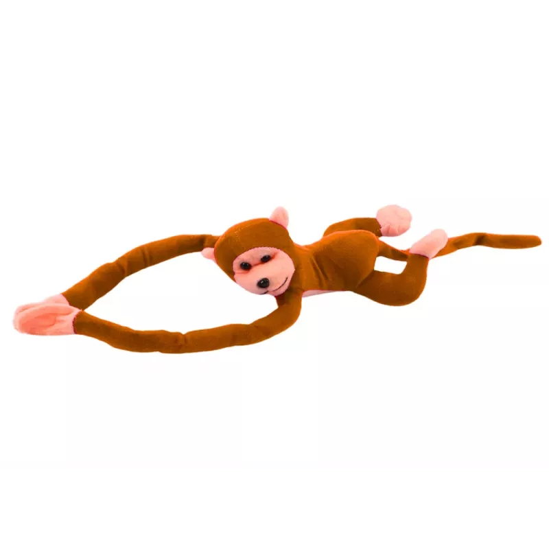 LEAN TOYS Mascota de peluche mono con sonido, marrón claro 80 cm