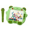 LEAN TOYS Pizarra de aprendizaje magnética rana con lápiz y cuentas verdes puzzle