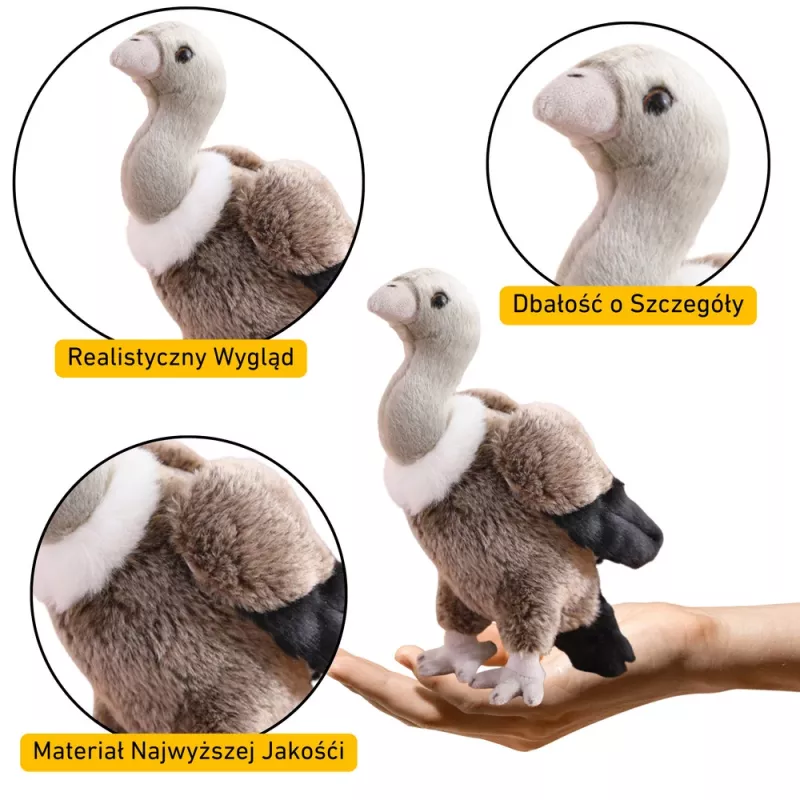 LEAN TOYS Buitre de peluche pájaro peluche mascota peluche 25cm