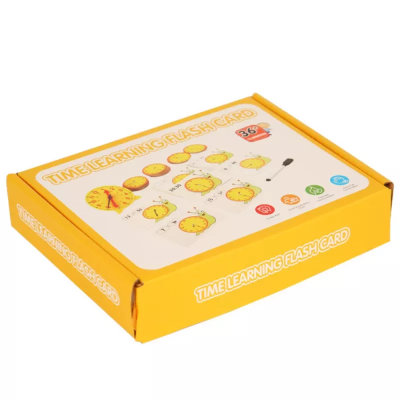 LEAN TOYS Set educativo reloj de aprendizaje con rotulador borrable y tarjetas de actividades