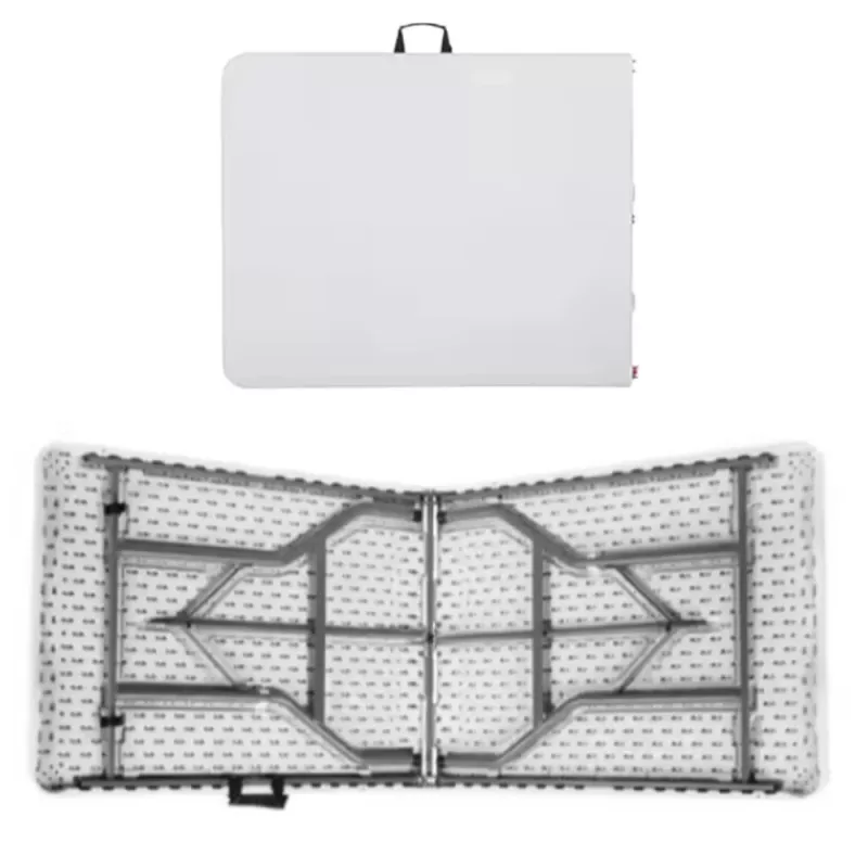 LEAN Mesa plegable con bloqueo, blanca, 180 x 74 cm