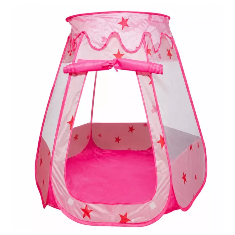 LEAN TOYS Tienda de juegos infantil, piscina seca, piscina de bolas, habitación de jardín, estrellas, rosa