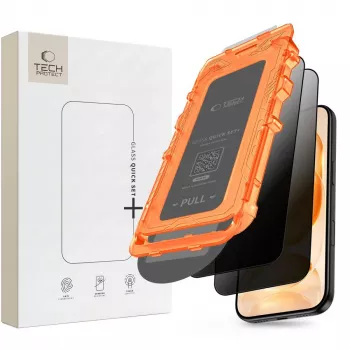 TECH-PROTECT Quick Set Spy+ Lámina protectora de pantalla de cristal templado privacy pack de 2 para iPhone 18 Pro Max