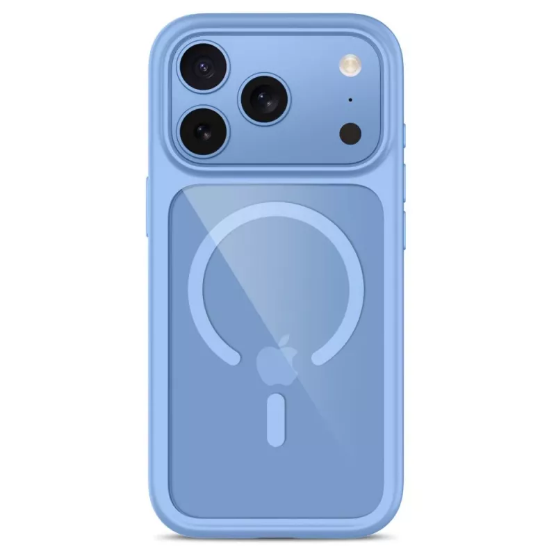 TECH-PROTECT MAGONE Funda MagSafe transparente con pack de 2 protectores de pantalla de cristal para iPhone 17 Pro Max / 18 Pro Max – Azul claro