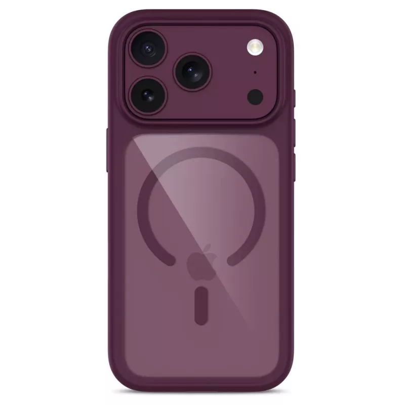 TECH-PROTECT MagOne Funda MagSafe + cristal templado pack de 2 para iPhone 17 Pro / 18 Pro – Dark Cherry/Transparente