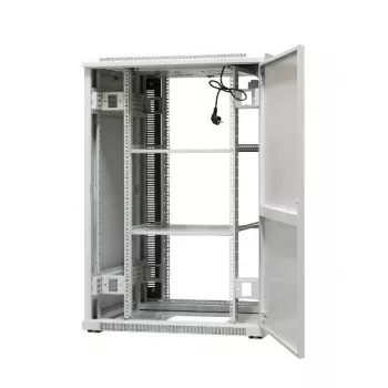 EmiterNet Top Armario de red de suelo 24U, 800x800x1180 mm, puerta de cristal frontal, negro EM/SH05D-8824
