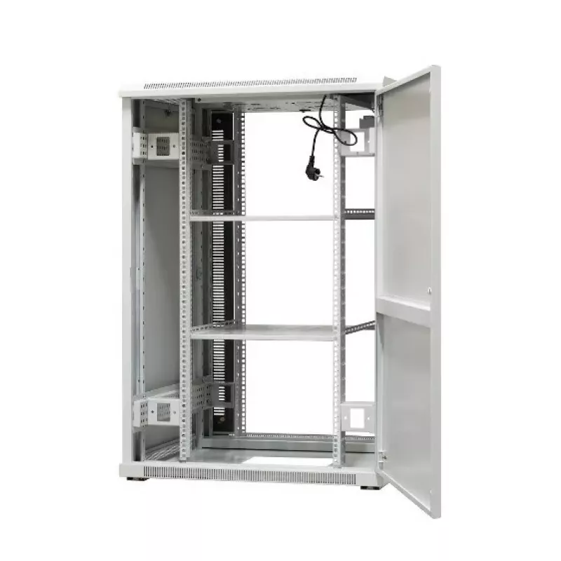 EmiterNet Top Armario de red de suelo 24U, 800x800x1180 mm, puerta de cristal frontal, negro EM/SH05D-8824