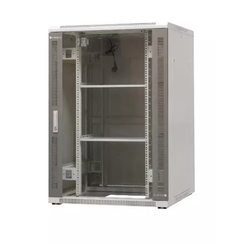 EmiterNet Top Armario de red de suelo 24U, 800x800x1180 mm, puerta de cristal frontal, negro EM/SH05D-8824