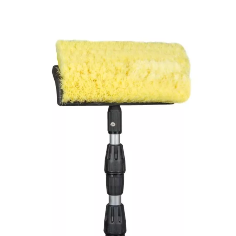 Bradas ESQ2356 cepillo de fregar con cerdas PP duras para limpieza intensiva, verde/negro, mango roscado