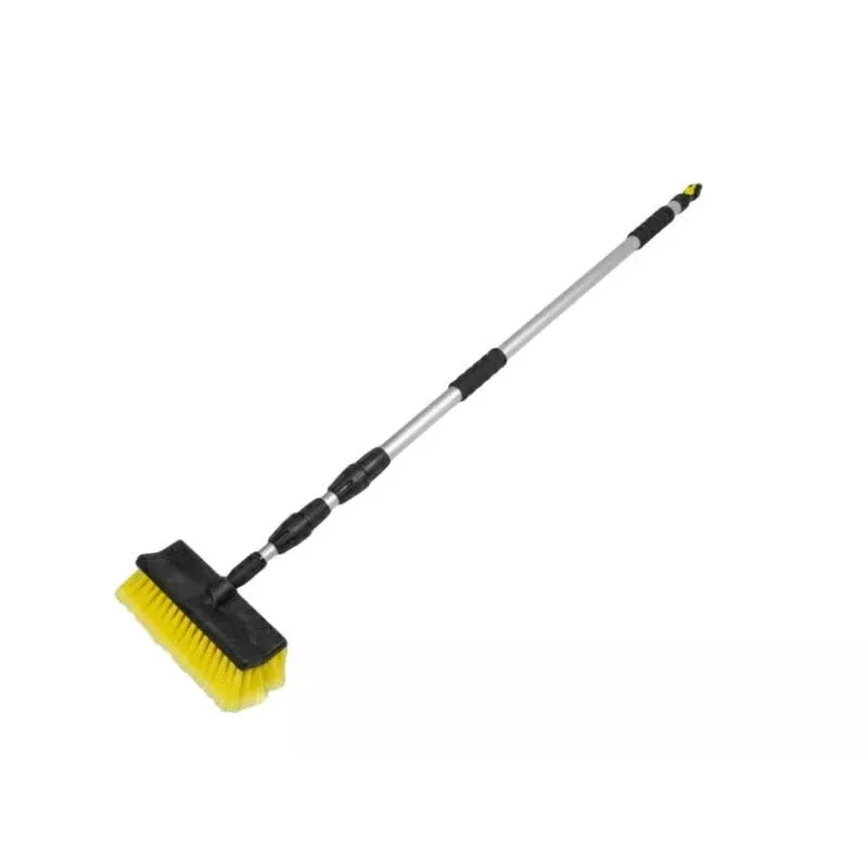 Bradas ESQ2356 cepillo de fregar con cerdas PP duras para limpieza intensiva, verde/negro, mango roscado