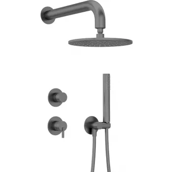 DEANTE Arnika Nero set de ducha empotrado con cabezal de ducha, negro mate