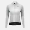 ROCKBROS YDWT006 TVI chaqueta de ciclismo mujer - cortavientos hidrófuga forrada de forro polar térmico, blanco-gris, talla S