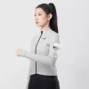 ROCKBROS YDWT006 TVI chaqueta de ciclismo mujer - cortavientos hidrófuga forrada de forro polar térmico, blanco-gris, talla S