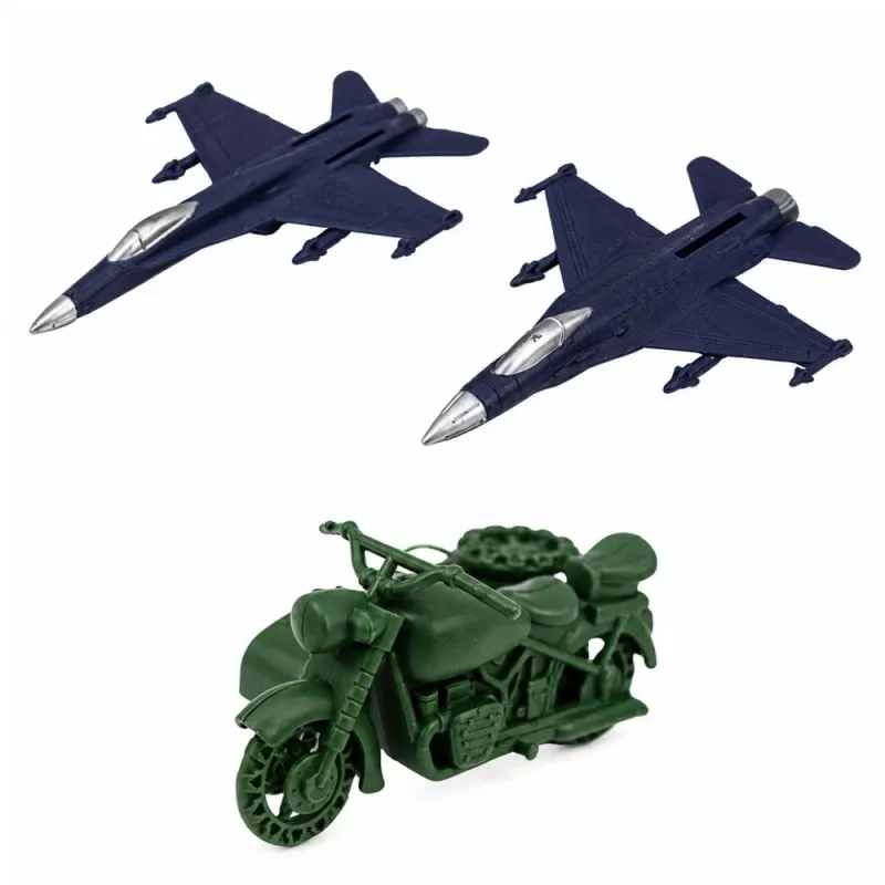 LEAN TOYS set militar figuras de soldados vehículos militares torre accesorios 72 uds.
