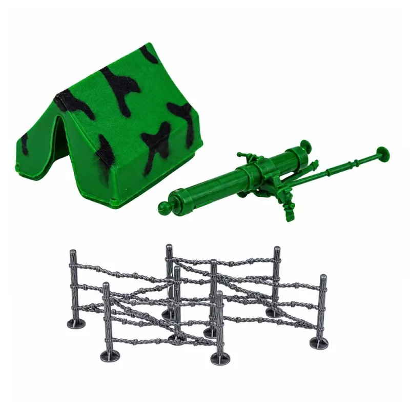 LEAN TOYS set militar figuras de soldados vehículos militares torre accesorios 72 uds.