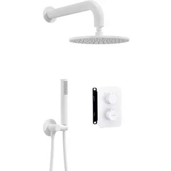 DEANTE set de ducha termostático empotrado con sistema BOX y cabezal de ducha, negro mate