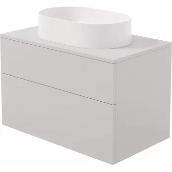 DEANTE mueble bajo lavabo de pared con lavabo de granito integrado 55x35 cm blanco brillo