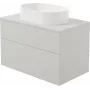 DEANTE mueble bajo lavabo de pared con lavabo de granito integrado 55x35 cm blanco brillo