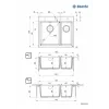DEANTE ZQE A503 fregadero de cocina de granito compuesto 1,5 cubetas con escurridor, grafito
