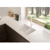 DEANTE ZQE A503 fregadero de cocina de granito compuesto 1,5 cubetas con escurridor, grafito