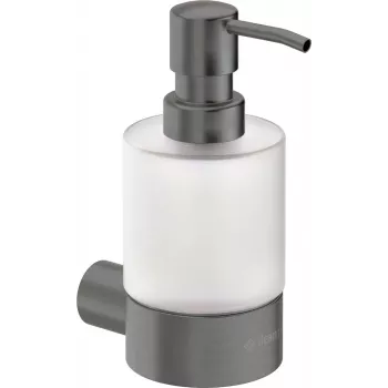 DEANTE ADR_D421 dispensador de jabón líquido manual de pared, 1L, plástico ABS blanco, cerradura con llave, ventana transparente