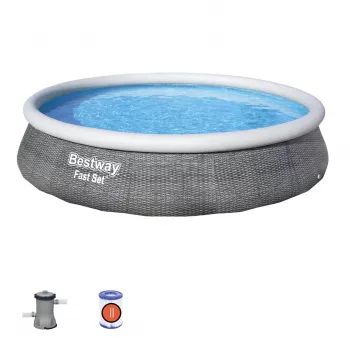 Bestway Fast Set 57376 Piscina desmontable redonda 7.340 L gris