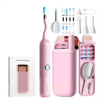 BEBIRD EarSight Plus Rosa Otoscopio WLAN 5MP con giroscopio de 6 ejes, objetivo IP67, USB-C
