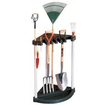 KETER Soporte para herramientas de jardín Estante de herramientas de esquina negro