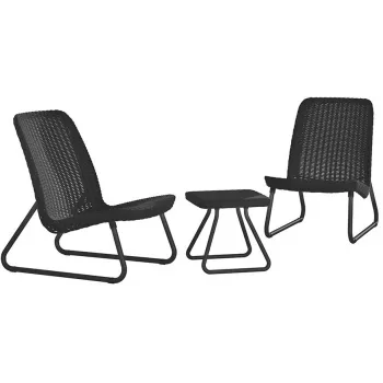 KETER Conjunto de muebles de jardín Rio Patio Set gris