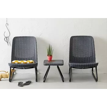 KETER Conjunto de muebles de jardín Rio Patio Set gris