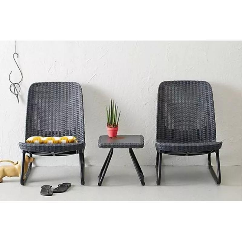 KETER Conjunto de muebles de jardín Rio Patio Set gris