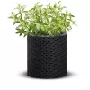 KETER 29197833939 Jardinera cilíndrica gris 12L Maceta duradera de resina con drenaje