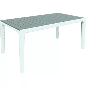 Keter Mesa de comedor de jardín Harmony blanco/gris claro 29201231