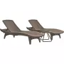 KETER Set de tumbonas 2 uds. + mesa Pacific beige