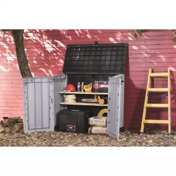 KETER CAJA DE JARDÍN Y BALCÓN MIDI GRIS-NEGRO 132x71,5x113,5cm