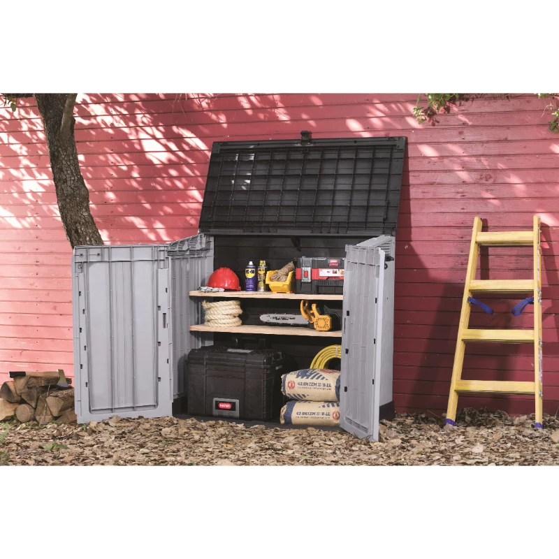 KETER CAJA DE JARDÍN Y BALCÓN MIDI GRIS-NEGRO 132x71,5x113,5cm