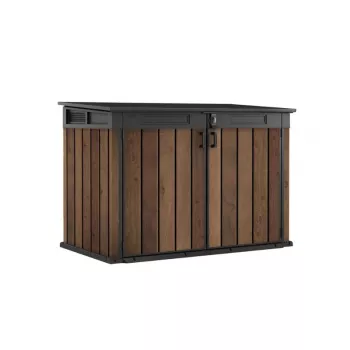 KETER Cobertizo para herramientas Deco Horizontal Cobertizo tono nogal