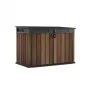 KETER Cobertizo para herramientas Deco Horizontal Cobertizo tono nogal