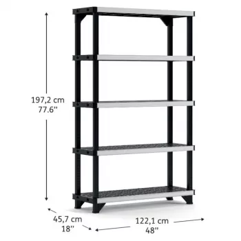 KETER Estantería de 5 niveles Fused 122,1x45,7x197,2cm negra