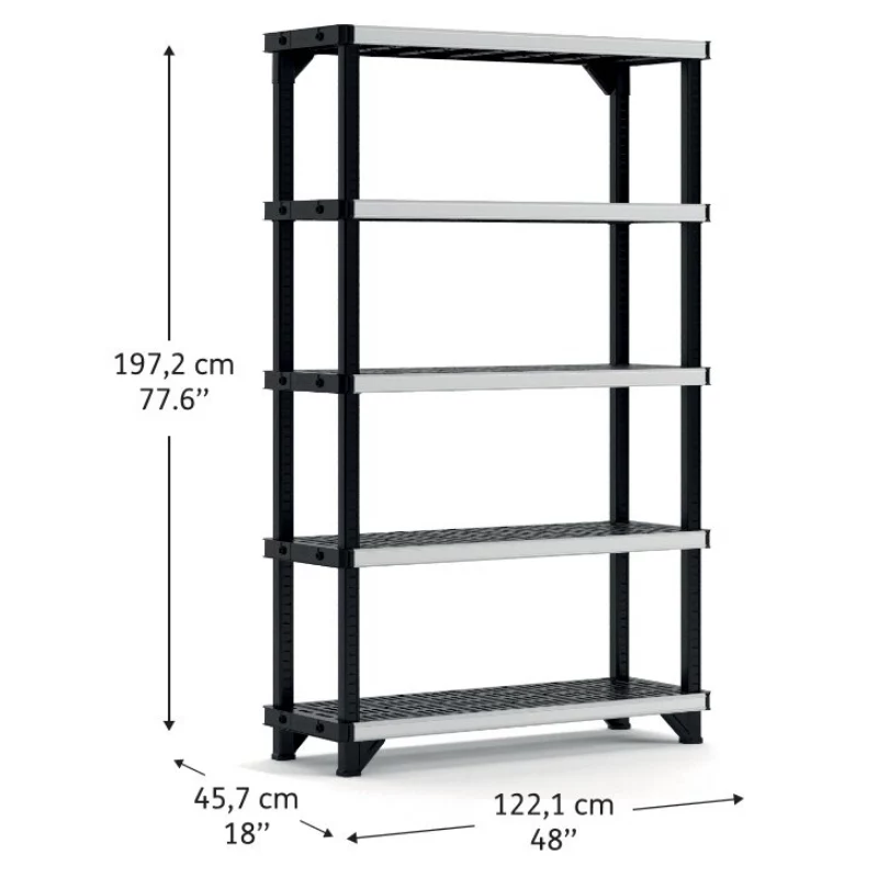 KETER Estantería de 5 niveles Fused 122,1x45,7x197,2cm negra