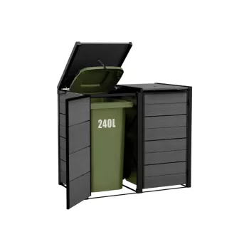 KETER Contenedor de residuos 2x240L Contenedor de almacenamiento Hide Away gris