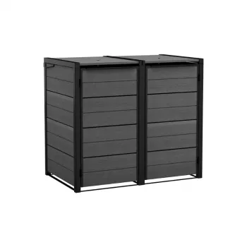 KETER Contenedor de residuos 2x240L Contenedor de almacenamiento Hide Away gris